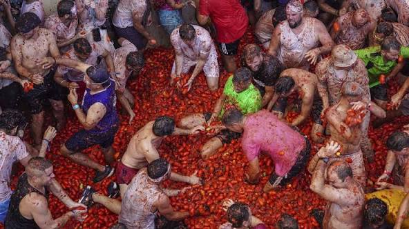 La Tomatina is the world’s in the Spanish city of Buñol